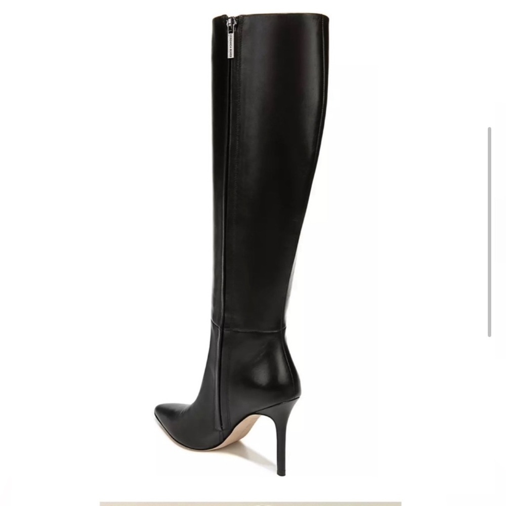 VERONICA BEARD Lisa Tall Black Pointed Toe Leather Boots Knee High New 9 - Picture 5 of 11